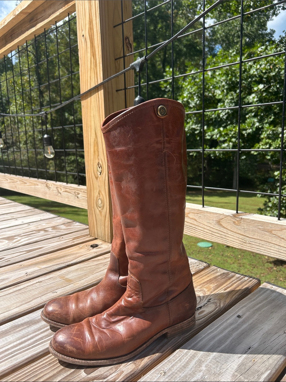 Frye Brown Tall Leather Riding Boots